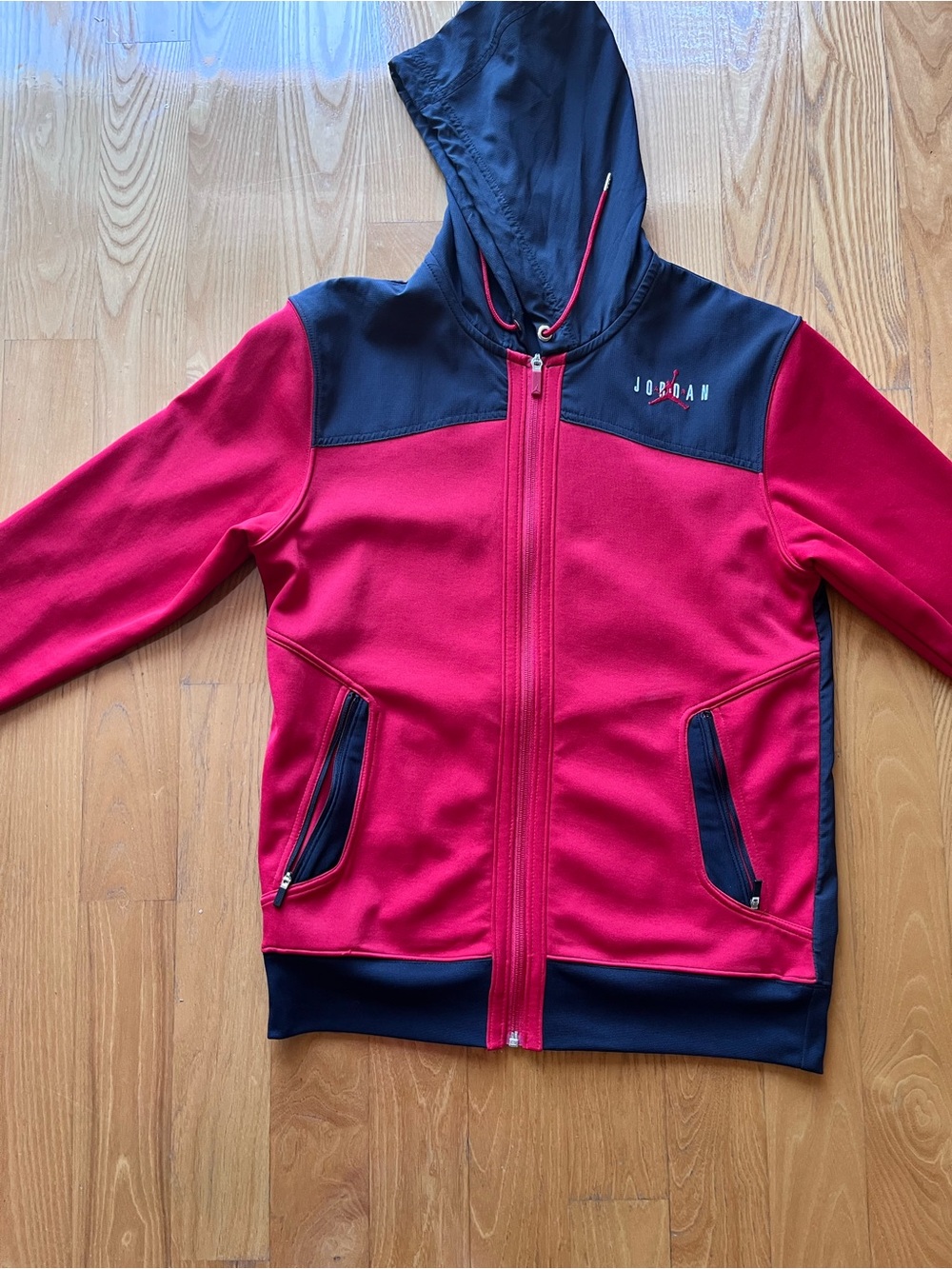Jordan Red and Black Zip-Up Hoodie mens size medium like new condition